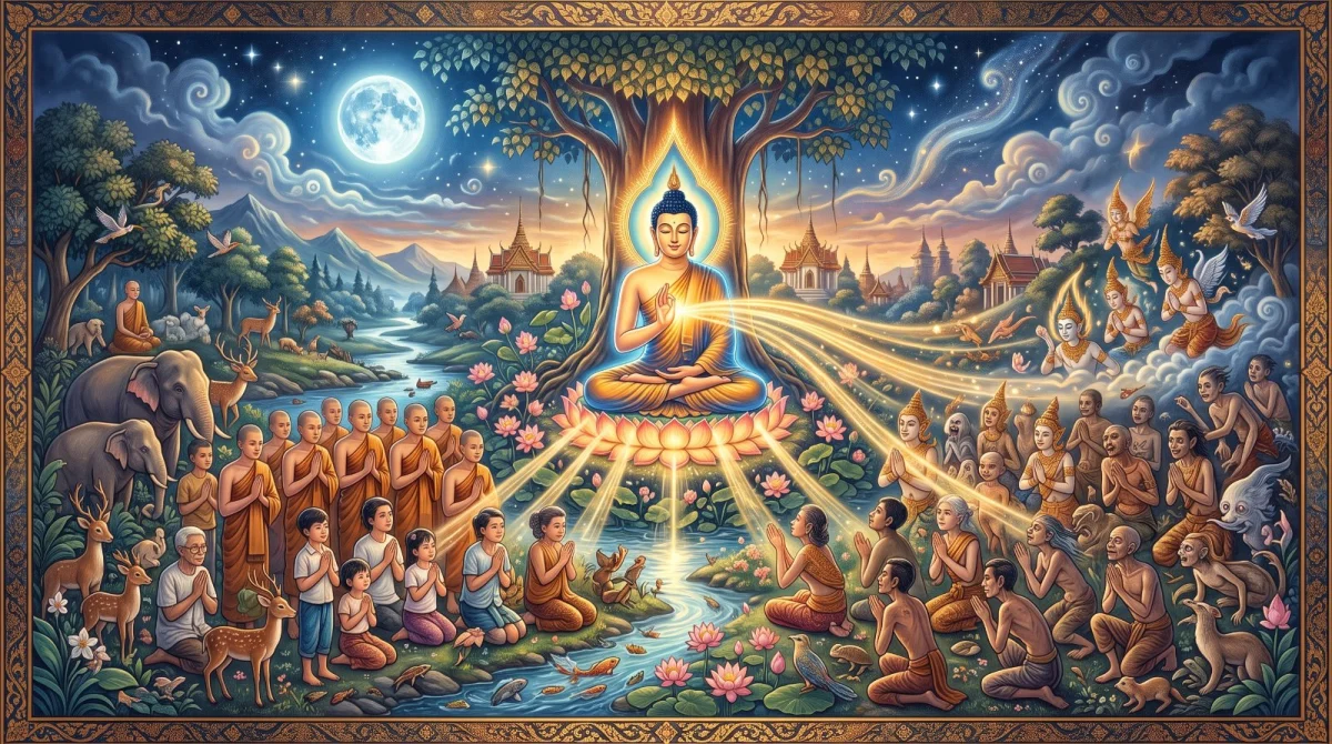 Sharing merit with all beings