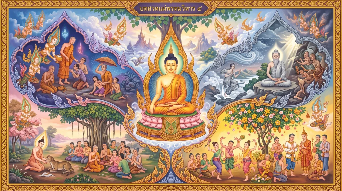 Rayonner les quatre brahmavihāras