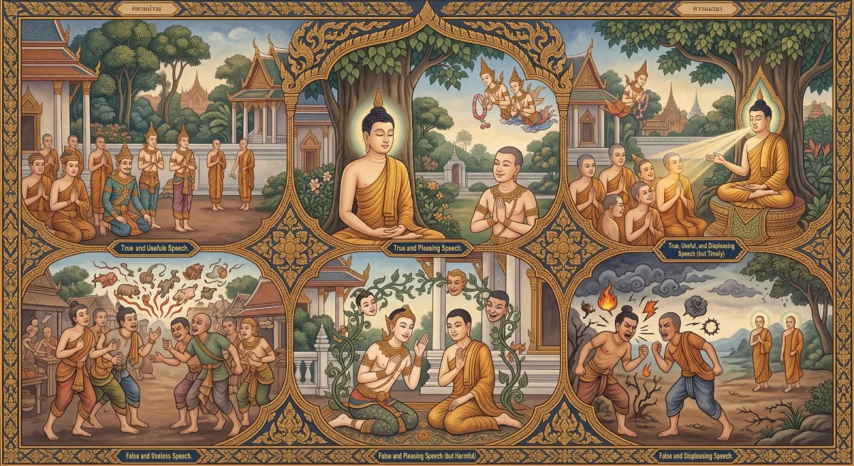 อภัยราชกุมารสูตร: หลักการพูด ๖ แบบ