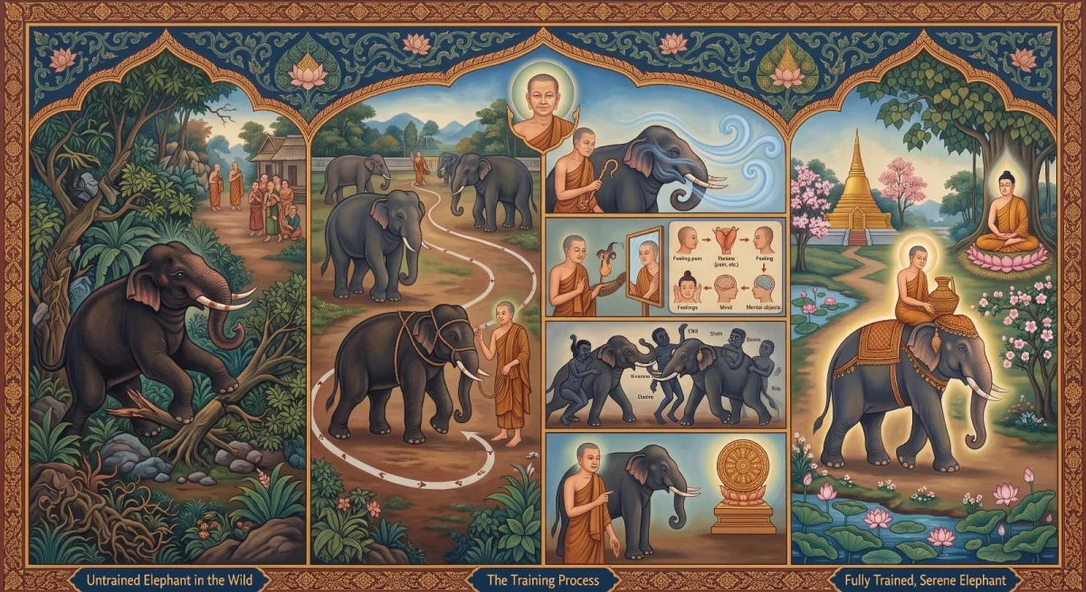 ทันตภูมิสูตร: อุปมาการฝึกช้าง