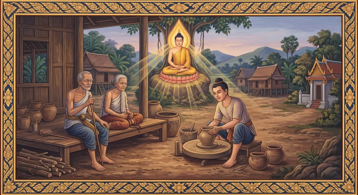 ฆฏิการสูตร: ช่างหม้อผู้เลี้ยงพ่อแม่ตาบอด