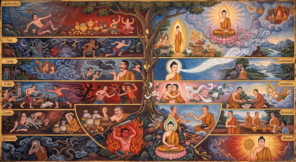 จูฬปุณณมสูตร: คนพาลกับคนดี ต่างกันแปดด้าน