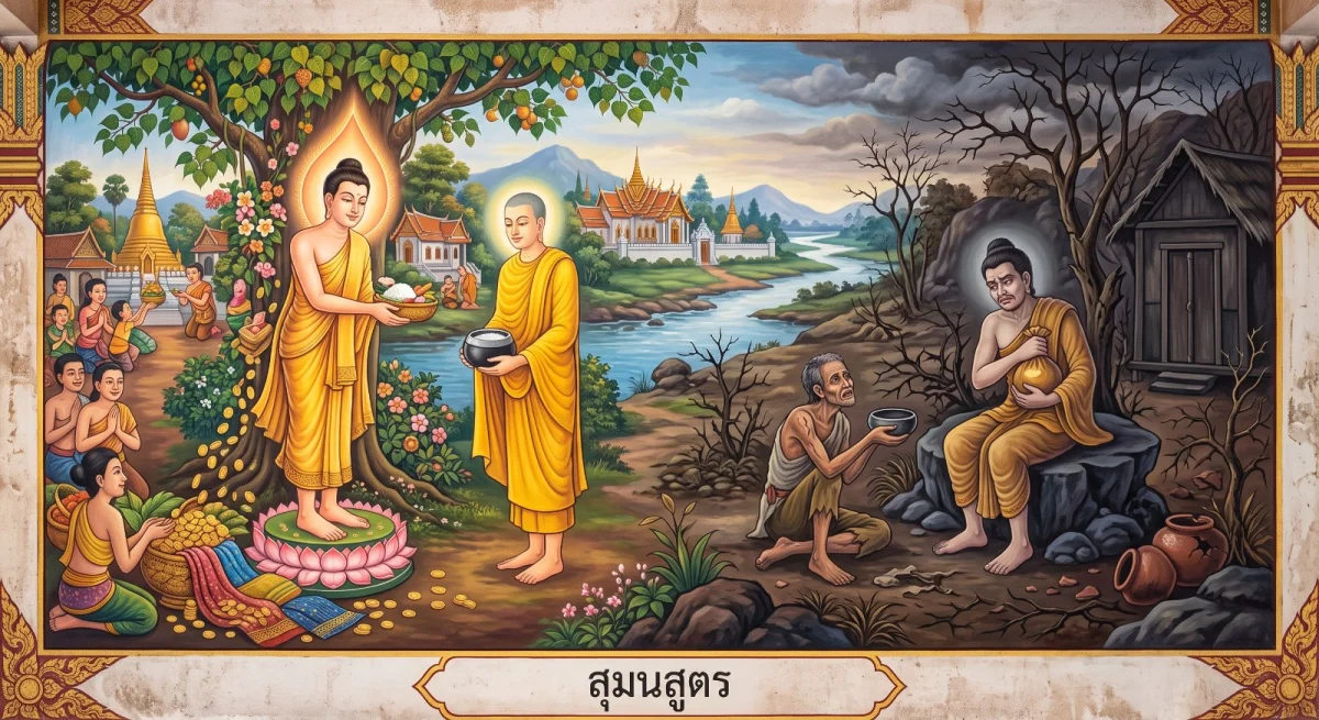 สุมนสูตร: ผู้ให้กับผู้ไม่ให้