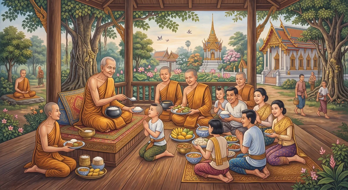 如是语：若知布施之果，便不会独自进食