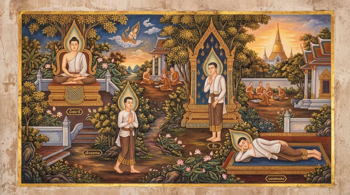 如是语：行住坐卧皆精进