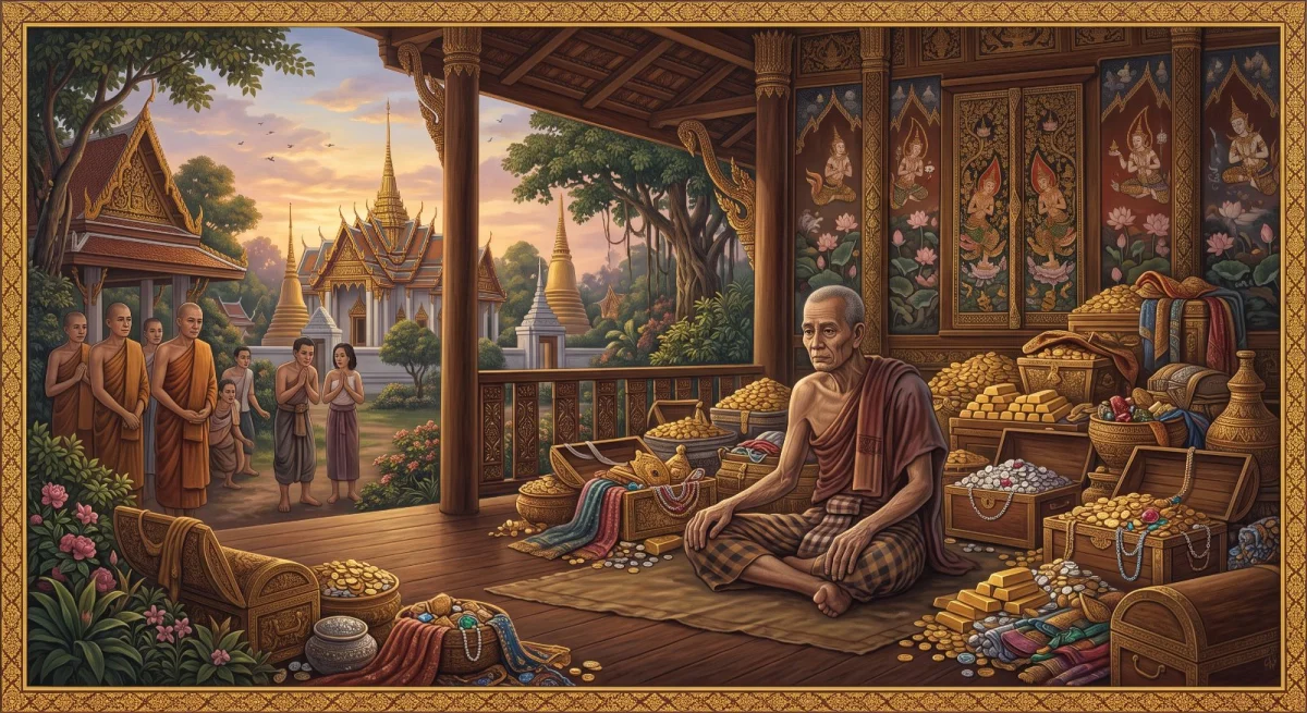 อปุตตกสูตร: เศรษฐีที่มีทรัพย์มากแต่ไม่ได้ใช้