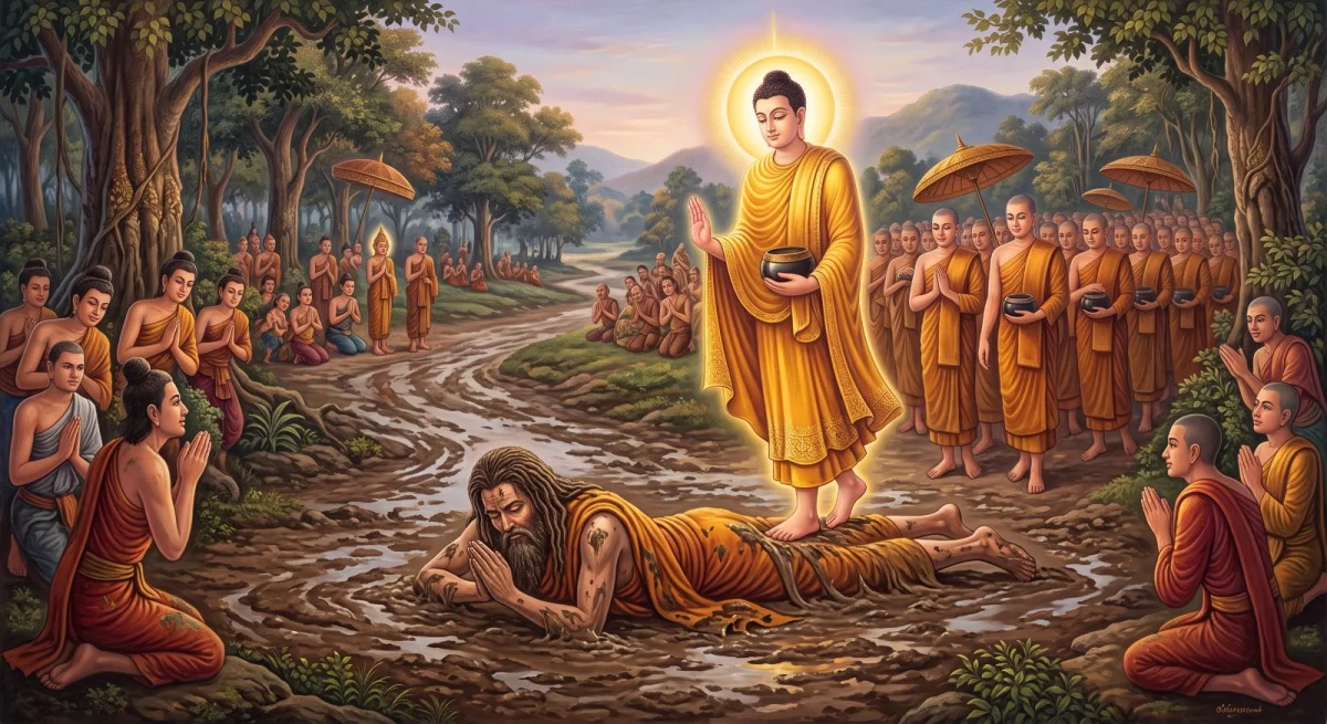 สุเมธดาบสพบพระทีปังกรพุทธเจ้า: ความตั้งใจที่เริ่มต้นในโคลน