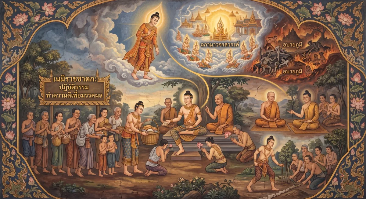 Das Nemi-Jātaka: Die Folgen der Taten sehen und dann selbst Gutes tun