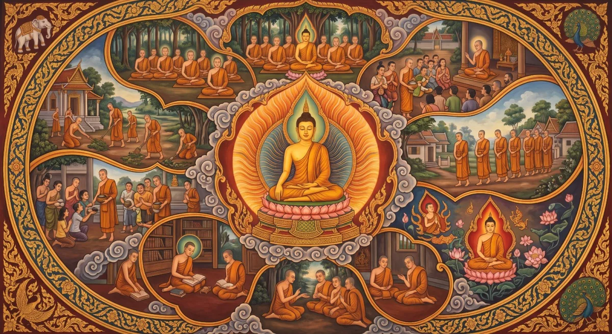 Dix raisons : pourquoi le Bouddha établit les règles d’entraînement