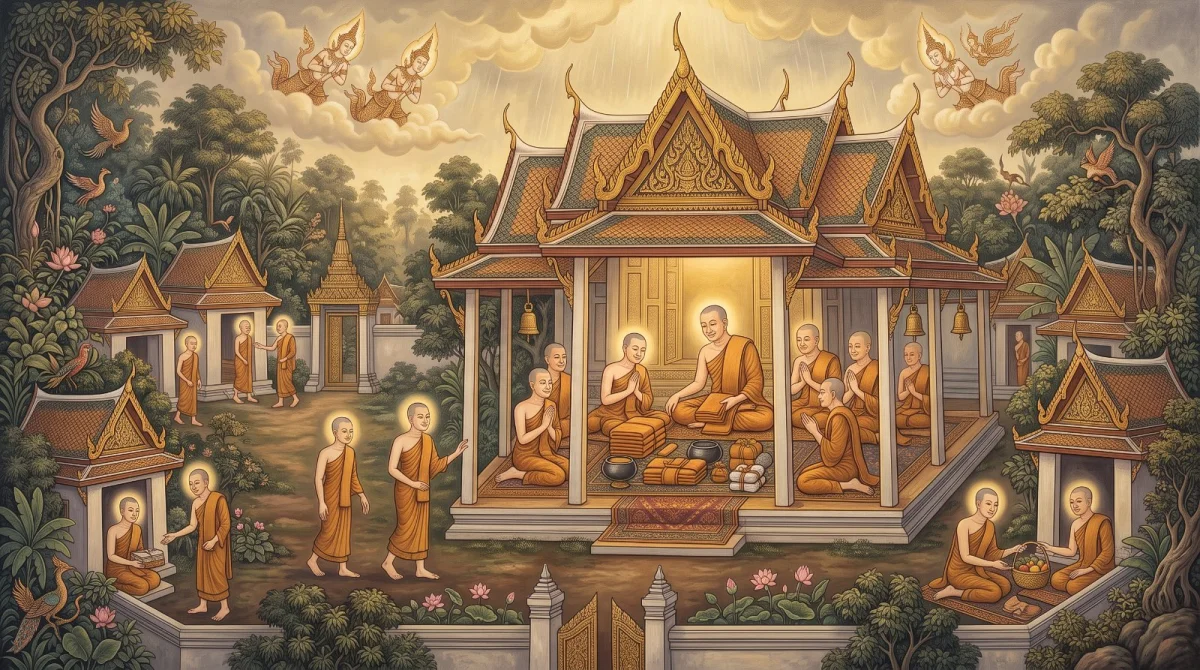 Les logements du Saṅgha : partager équitablement les biens communs