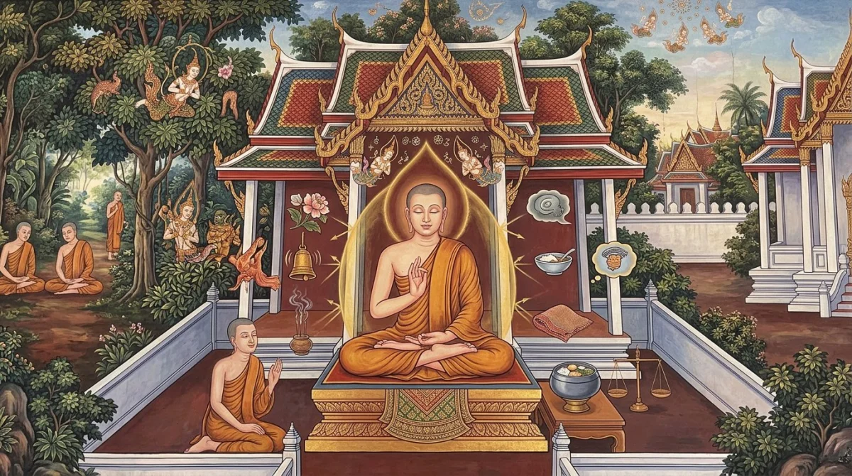 Dhammasaṅgaṇī : garder les portes des sens et la modération dans la nourriture