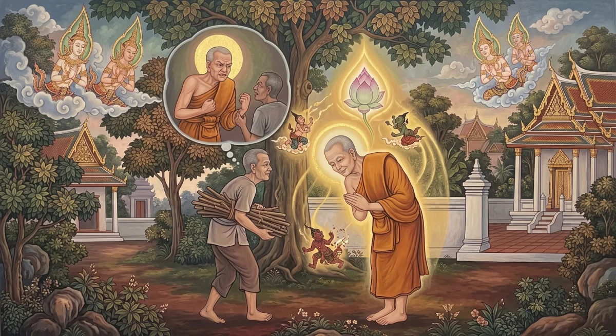 La Theragāthā sur l’orgueil et la colère : abaissez-vous et l’esprit tient ferme