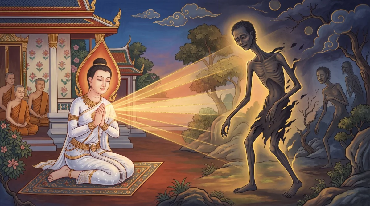 เปตวัตถุ: อุทิศบุญด้วยใจอนุเคราะห์ แม้ต่อคนที่เคยทำร้ายเรา