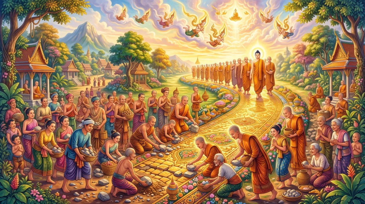 เสลเถราปทาน: บุญที่ทั้งถนนทำร่วมกัน