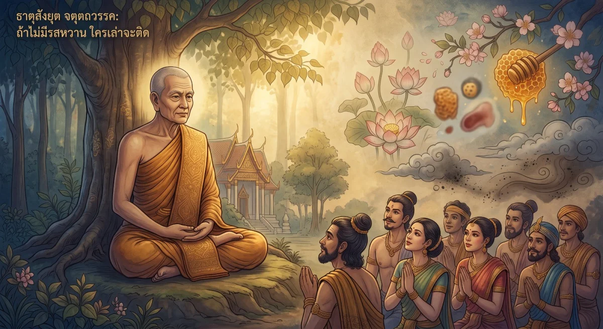 Le quatrième chapitre du Dhātu Saṃyutta : si ce n’était pas doux, qui s’y laisserait prendre ?